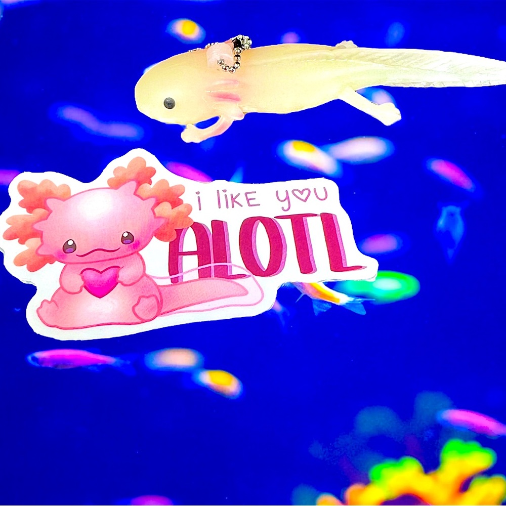 I Like U Alotl Axolotl Crazy Trending WaterProof Single Decor Accent Sticker